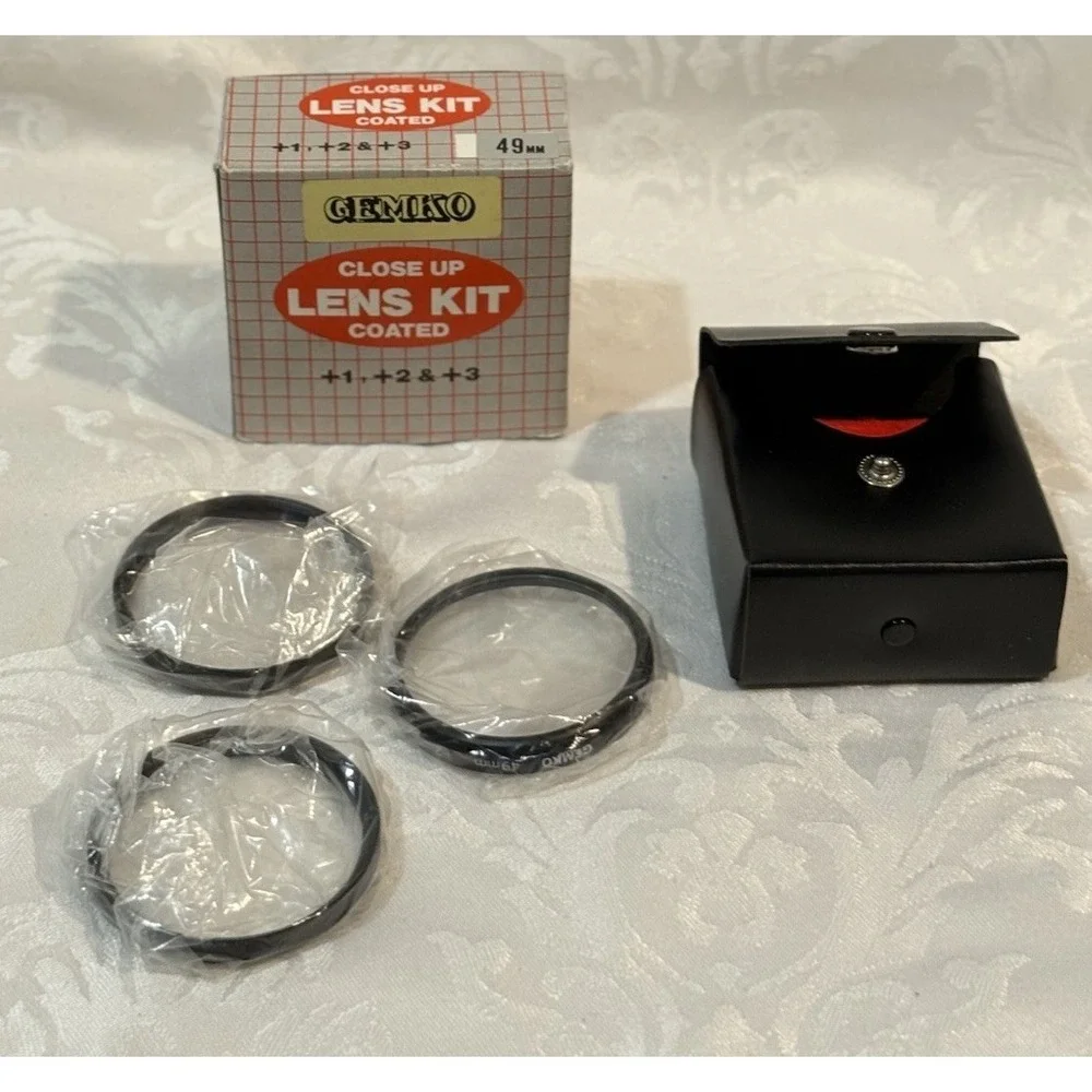 Gemko brand close-up macro filters three different strengths: +1, +2, and +3